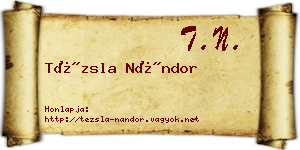 Tézsla Nándor névjegykártya